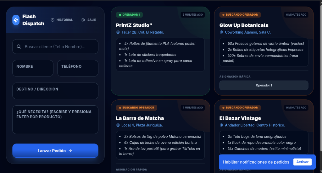 Consola de Despacho LockNode